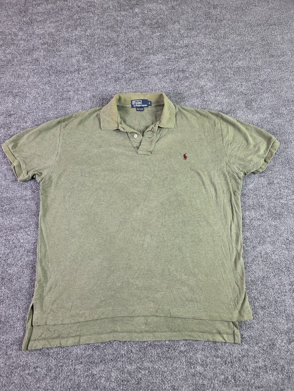 Polo Ralph Lauren Polo Shirt Mens Medium Cotton Green Med Red Pony Logo